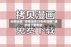 玩家必读“熊猫水水13张有挂嘛”通用版下载教程！