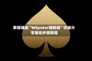 教程辅助“WEpoker辅助器”详细分享装挂步骤教程