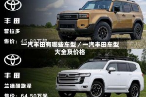 一汽丰田有哪些车型／一汽丰田车型大全及价格
