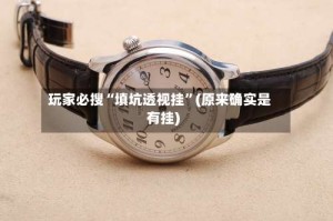 玩家必搜“填坑透视挂”(原来确实是有挂)