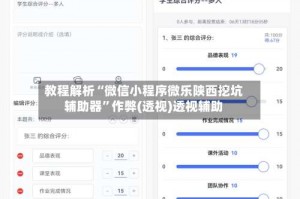 教程解析“微信小程序微乐陕西挖坑辅助器”作弊(透视)透视辅助