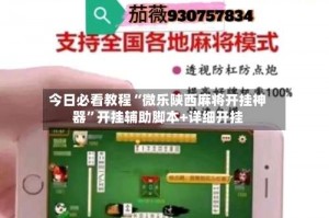 今日必看教程“微乐陕西麻将开挂神器”开挂辅助脚本+详细开挂
