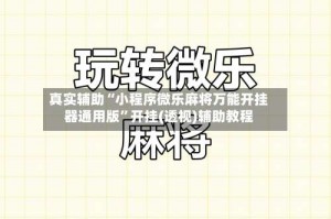 真实辅助“小程序微乐麻将万能开挂器通用版”开挂(透视)辅助教程