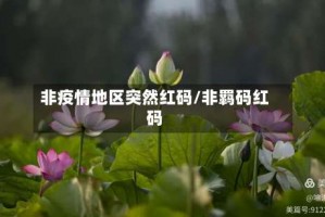 非疫情地区突然红码／非羁码红码