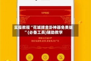 实操教程“花城牌舍卦神器免费版”(必备工具)辅助教学