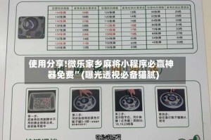 使用分享!微乐家乡麻将小程序必赢神器免费”(曝光透视必备猫腻)