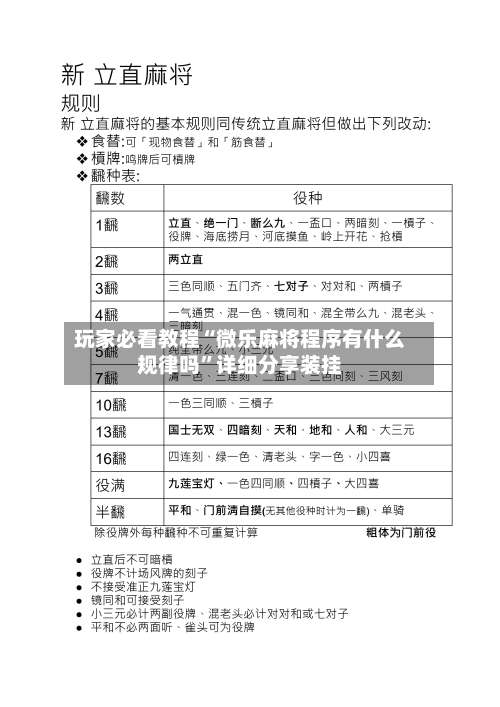 玩家必看教程“微乐麻将程序有什么规律吗	”详细分享装挂-第1张图片