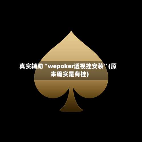 真实辅助“wepoker透视挂安装	”(原来确实是有挂)-第2张图片