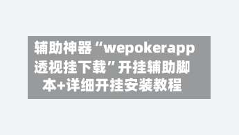 辅助神器“wepokerapp透视挂下载”开挂辅助脚本+详细开挂安装教程-第1张图片