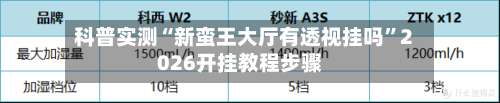 科普实测“新蛮王大厅有透视挂吗	”2026开挂教程步骤-第2张图片