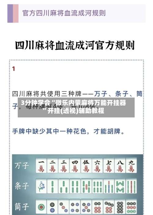 3分钟学会“微乐内蒙麻将万能开挂器”开挂(透视)辅助教程-第3张图片