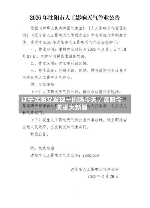 辽宁沈阳又发现一例吗今天/沈阳今天重大新闻-第1张图片