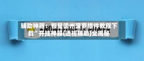 辅助神器：智星德州菠萝插件教程下载”开挂神器{透视辅助}全揭秘-第2张图片