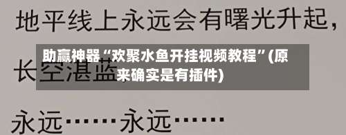 助赢神器“欢聚水鱼开挂视频教程”(原来确实是有插件)-第2张图片