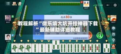 教程解析“微乐填大坑开挂神器下载	”最新辅助详细教程-第1张图片