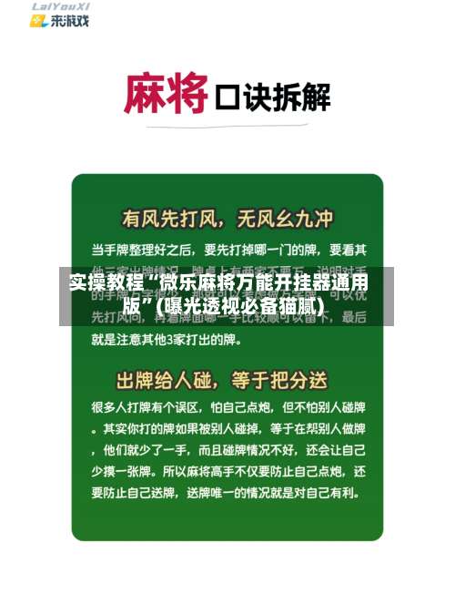 实操教程“微乐麻将万能开挂器通用版		”(曝光透视必备猫腻)-第2张图片