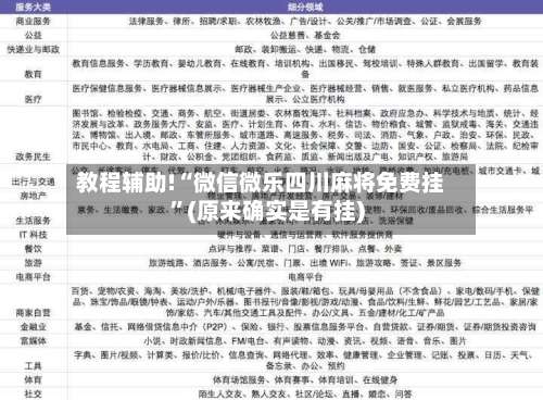 教程辅助!“微信微乐四川麻将免费挂	”(原来确实是有挂)-第1张图片