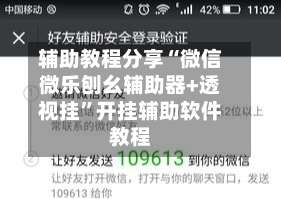 辅助教程分享“微信微乐刨幺辅助器+透视挂	”开挂辅助软件教程-第1张图片