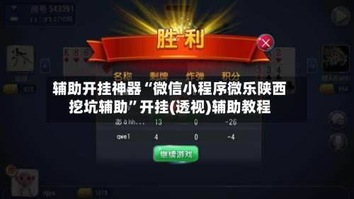 辅助开挂神器“微信小程序微乐陕西挖坑辅助	”开挂(透视)辅助教程-第2张图片
