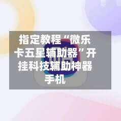 指定教程“微乐卡五星辅助器		”开挂科技辅助神器手机-第3张图片