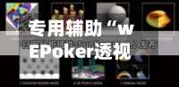 专用辅助“wEPoker透视挂机教程”开挂(透视)辅助教程-第1张图片