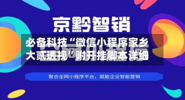 必备科技“微信小程序家乡大贰透视		”附开挂脚本详细-第1张图片