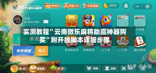实测教程	”云南微乐麻将助赢神器购买	”附开挂脚本详细步骤-第3张图片