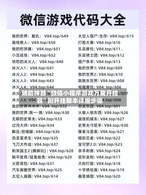 辅助神器“微信小程序游戏万能开挂器		”附开挂脚本详细步骤-第2张图片