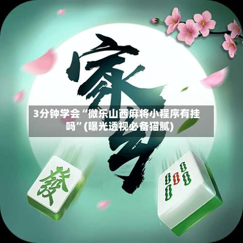 3分钟学会“微乐山西麻将小程序有挂吗		”(曝光透视必备猫腻)-第1张图片