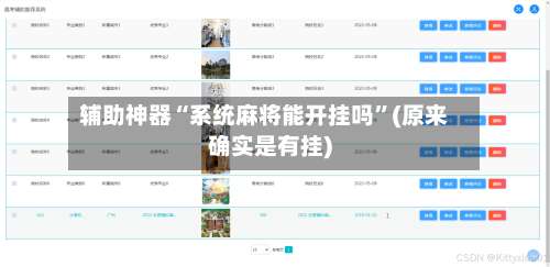 辅助神器“系统麻将能开挂吗	”(原来确实是有挂)-第1张图片