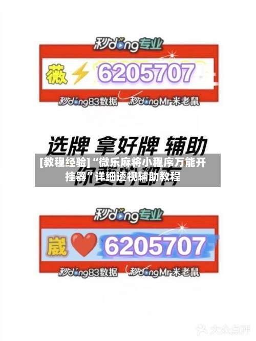 [教程经验]“微乐麻将小程序万能开挂器	”详细透视辅助教程-第3张图片