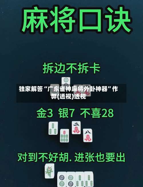 独家解答“广东雀神麻将外卦神器”作弊(透视)透视-第3张图片