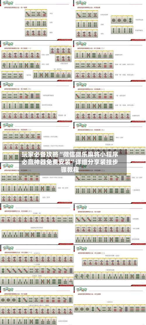 玩家必备攻略“微信微乐麻将小程序必赢神器免费安装	”详细分享装挂步骤教程-第1张图片