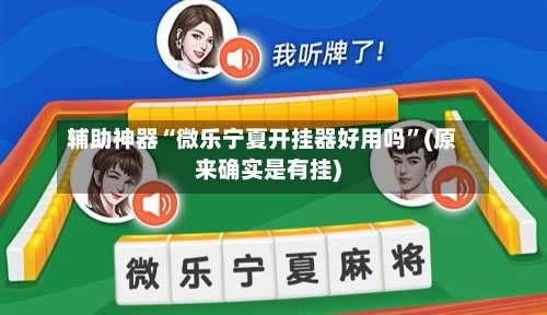 辅助神器“微乐宁夏开挂器好用吗”(原来确实是有挂)-第3张图片
