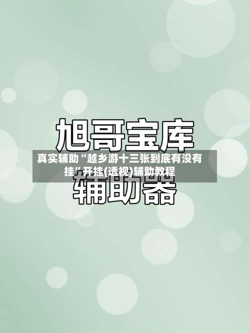 真实辅助“越乡游十三张到底有没有挂	”开挂(透视)辅助教程-第1张图片