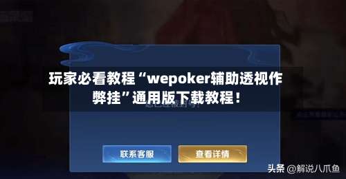 玩家必看教程“wepoker辅助透视作弊挂	”通用版下载教程！-第3张图片