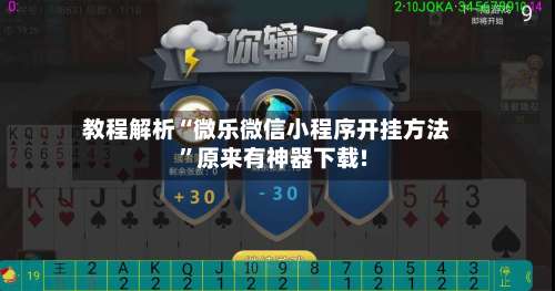 教程解析“微乐微信小程序开挂方法”原来有神器下载!-第2张图片