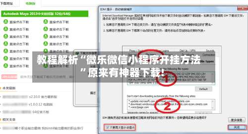 教程解析“微乐微信小程序开挂方法	”原来有神器下载!-第1张图片