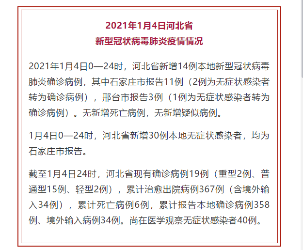河北新增43例无症状感染者-河北新增4例本地确诊13例无症状-第1张图片